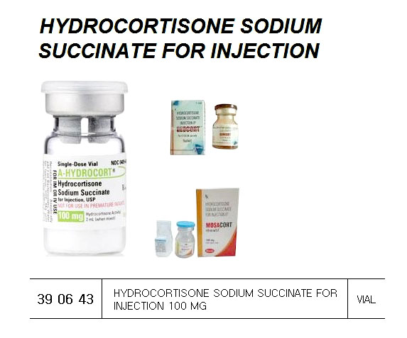 HYDROCORTISONE SODIUM, SUCCINATE FOR INJECTION 100MG