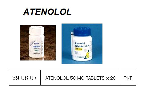 ATENOLOL 50MG TABLET X 28, FOR U.K. SHIPS