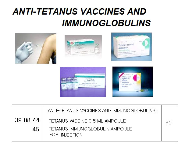 TETANUS IMMUNOGLOBULIN, AMPOULE FOR INJ. FOR U.K. SHIP