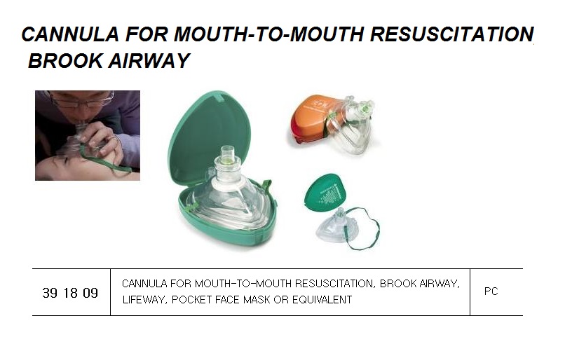 CANNULA FOR MOUTH-TO-MOUTH, RESUSCITATION