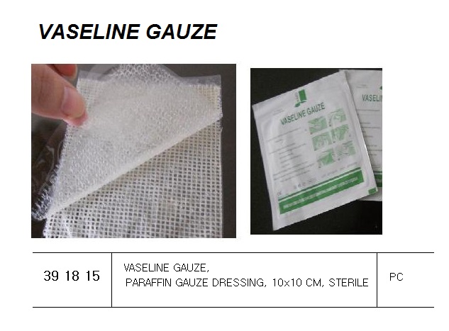 GAUZE VASELINE 10 X 10 CM, STERILE