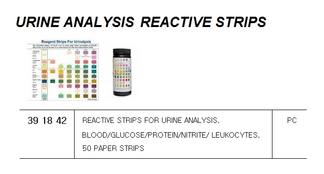 STRIP REACTIVE FOR URINE, ANALYSIS 50 PAPER STRIPS