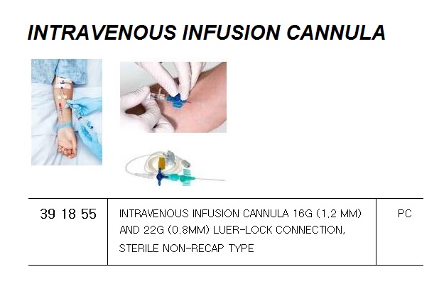 CANNULA INTRAVENOUS INFUSION, 16G(1.7MM) OR 19G STERILE