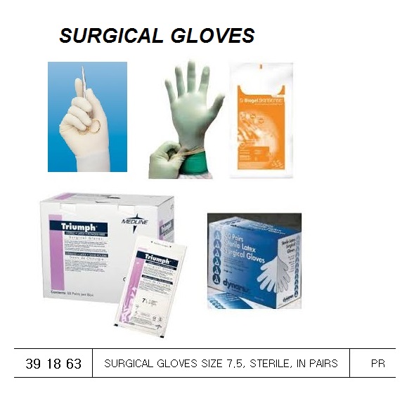GLOVES SURGICAL STERILE, SIZE 7.5