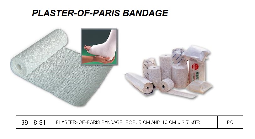 BANDAGE PLASTER-OF-PARIS, 5 CM X 2.7 M