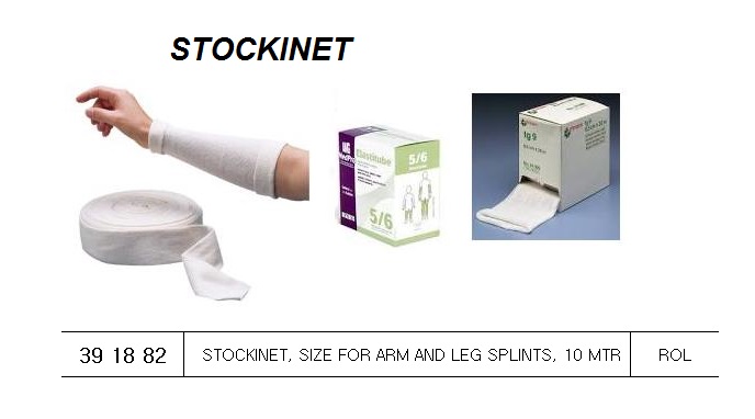 STOCKINET FOR ARM SPLINT, 10 M ROLL