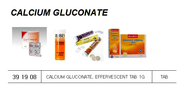 CALCIUM GLUCONATE TABLET, 1 GRM