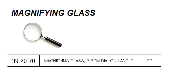 MAGNIFYING GLASS 7.5CM DIA, FOR U.K. SHIPS
