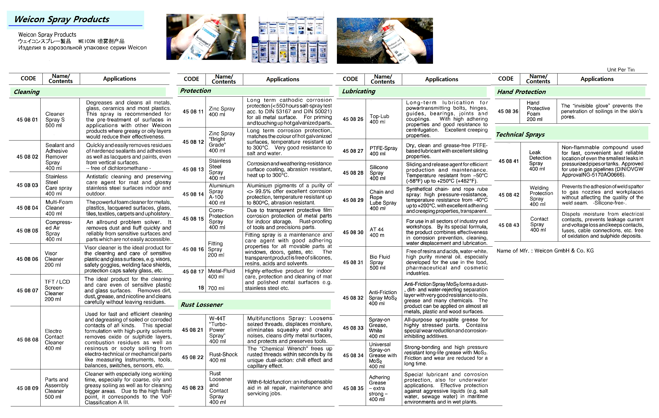 ANTI-FRICTION SPRAY WEICON, ANTI-FRICTION MOS2 400ML