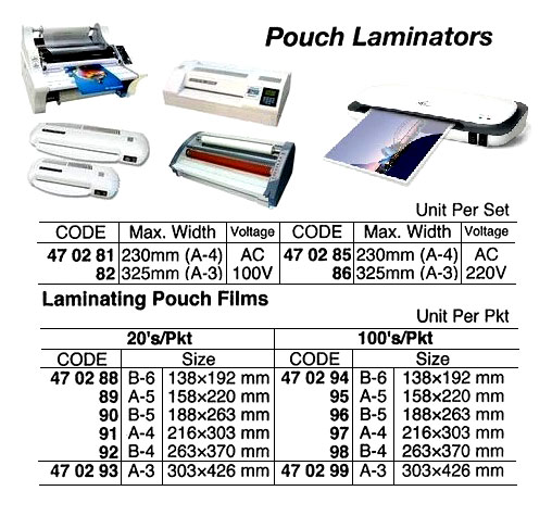 POUCH FILM FOR LAMINATOR, A-3 (303X426MM) 100`S/PKT