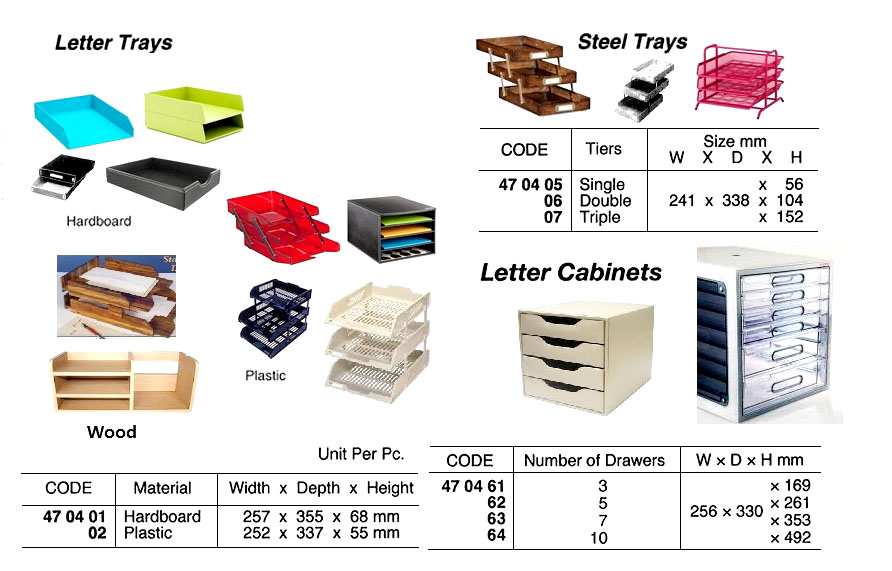 LETTER TRAY HARDBOARD, 257X355X68MM