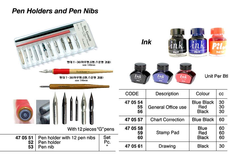 INK FOR CHART CORRECTION BLUE, BLACK 60CC