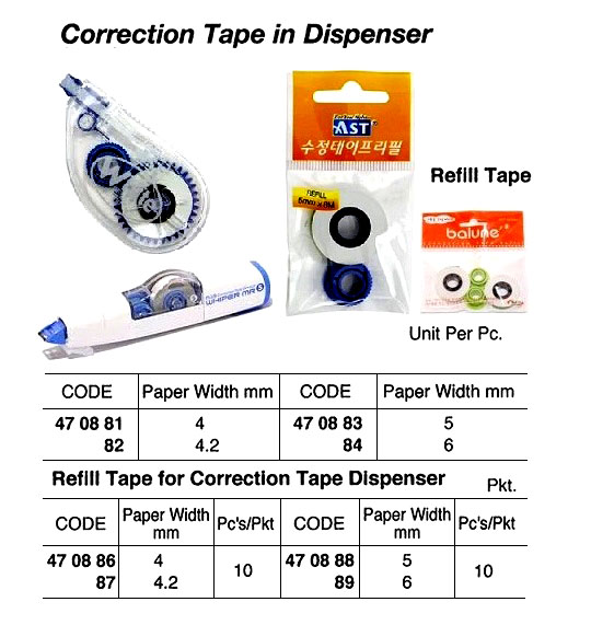 TAPE CORRECTION IN DISPENSER, TAPE WIDTH 4.2MM