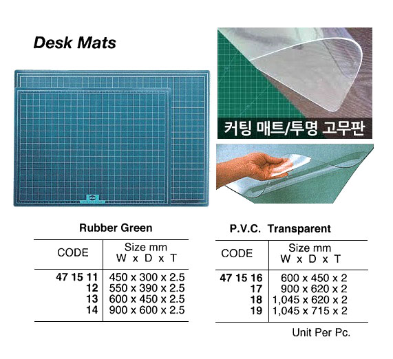 MAT DESK PVC TRANSPARENT, 1045X620X2MM