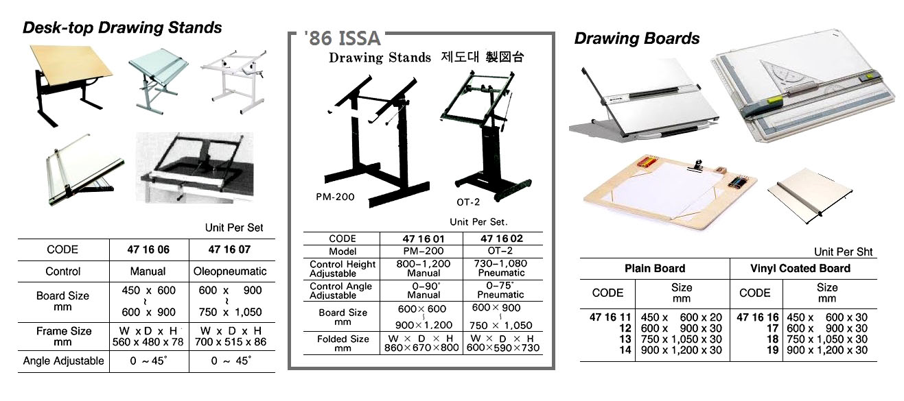 DRAWING STAND DESK-TOP, PT-1 OLEOPNEUMATIC CONTROL