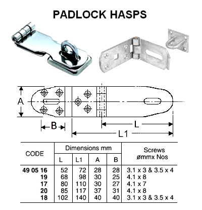 PADLOCK HASP BRASS L102XW40MM
