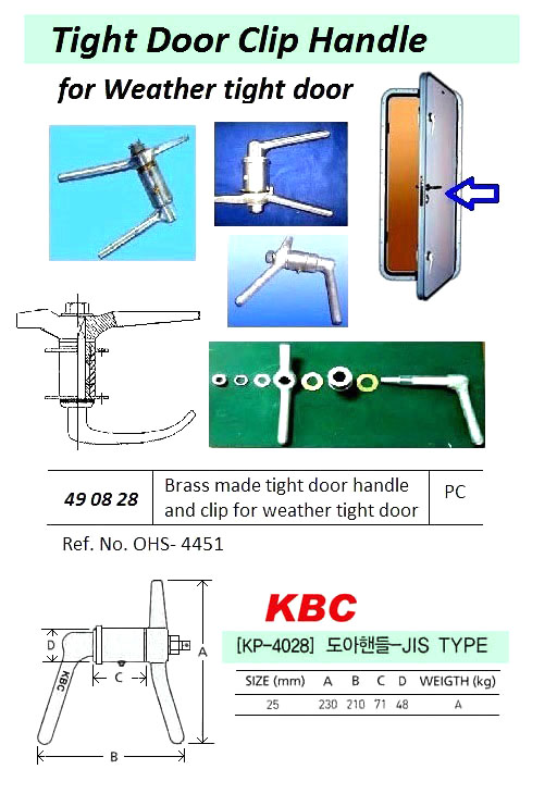 HANDLE CLIP TIGHT DOOR BRASS