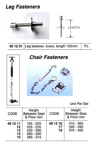 CHAIR FASTENER 165 TO 205MM