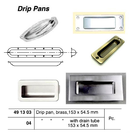 DRIP PAN BRASS 153X54.5MM