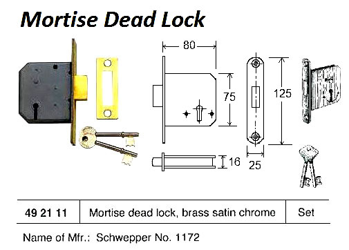DEAD LOCK MORTISE, SCHWEPPER 1172