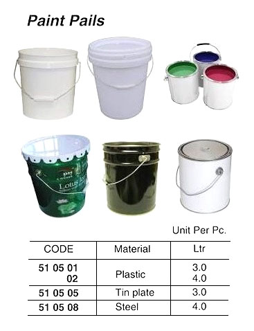 PAIL PAINT PLASTIC 3.0LTR