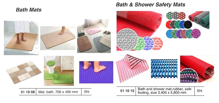 MAT BATH & SHOWER RUBBER, SAFE FOOTING 355X558MM