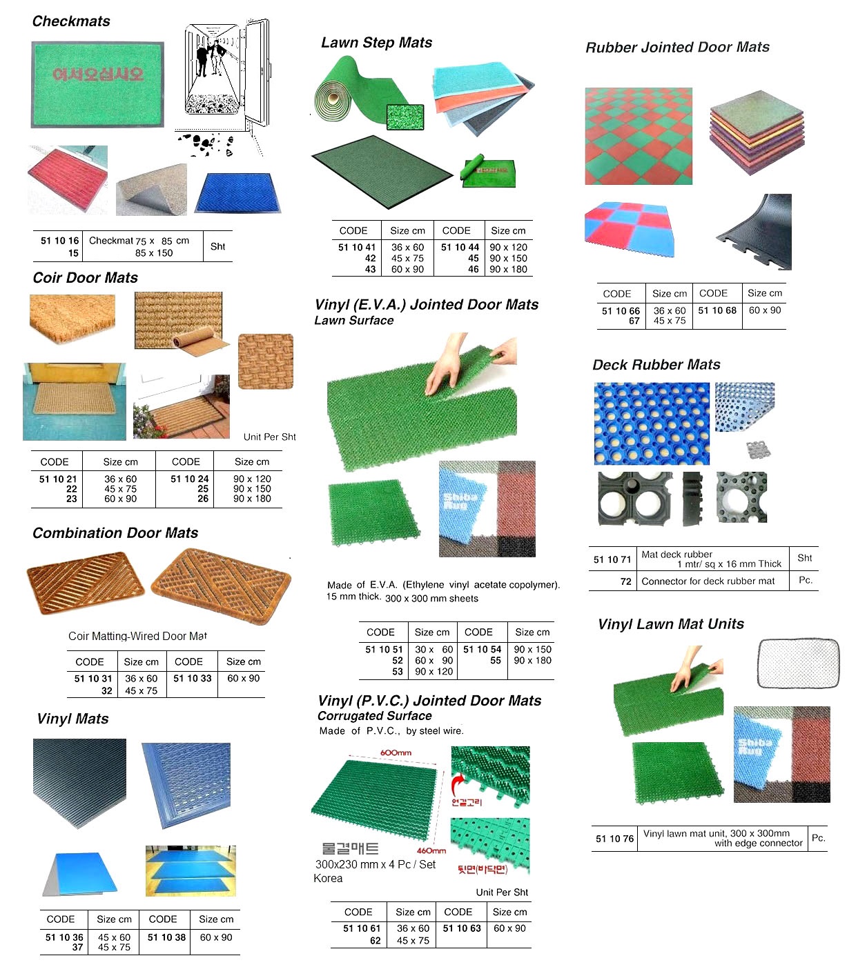 MAT VINYL LAWN JOINTED, E.V.A. 45X60CM