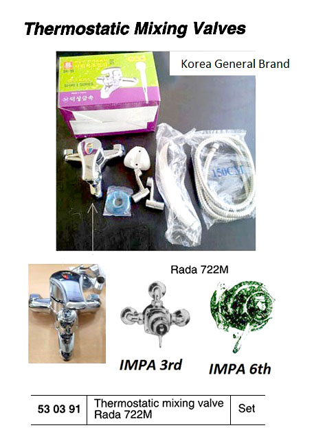 THERMOSTATIC MIXING VALVE, RADA 722M DOT APPROVED