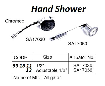 HAND SHOWER WATERLINE CHROMED, 1/2" SA17030