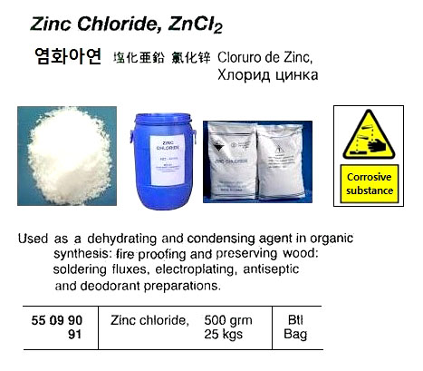 ZINC CHLORIDE 25KGS