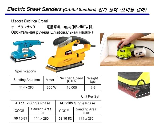 SANDER ORBITAL ELECTRIC, AC110V 1-PHASE