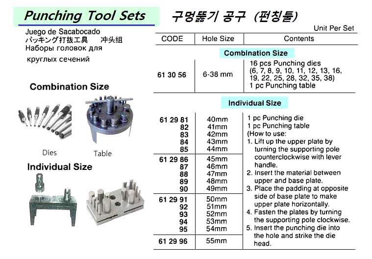 PUNCHING TOOL SET DIE & TABLE, 40MM