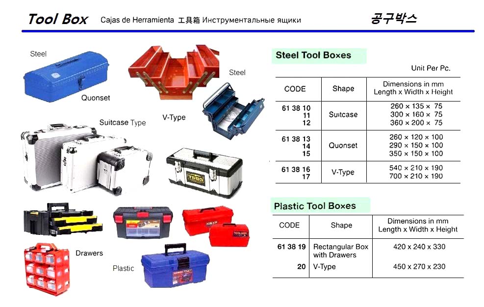 TOOL BOX PLASTIC RECTANGULAR, BOX WITH DRAWER 420X240X330MM