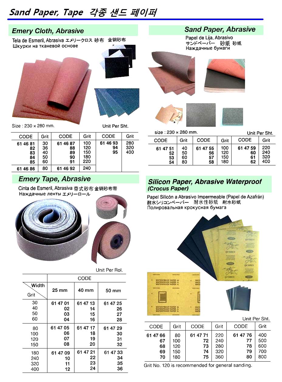 EMERY CLOTH ABRASIVE 230X280MM, GRIT #100