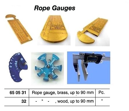 ROPE GAUGE BRASS UP TO 90MM