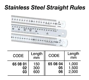 RULE STRAIGHT STAINLESS STEEL, 1000MM