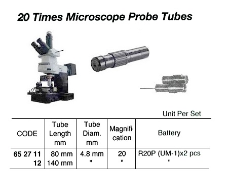20-MICROSCOPE PROBE TUBE, 4.8MM DIAMX140MM LENGTH