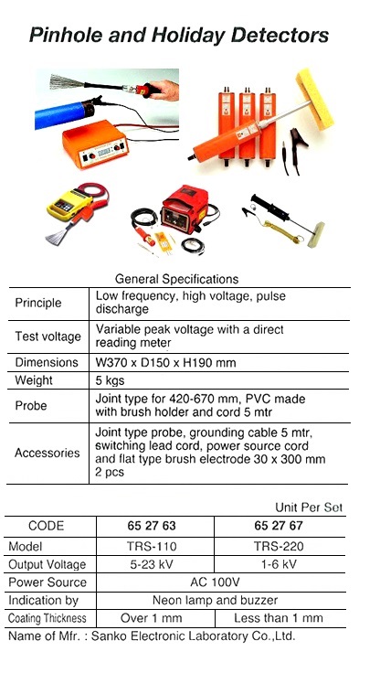 DETECTOR PINHOLE & HOLIDAY, MODEL TRS-250