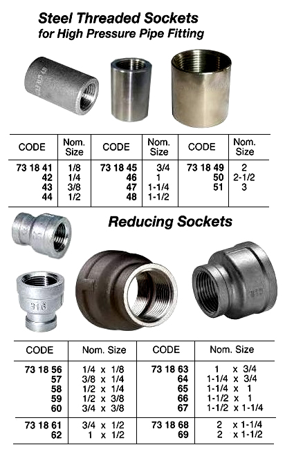 SOCKET STEEL 1 THREADED, FOR H.P. PIPE FITTING
