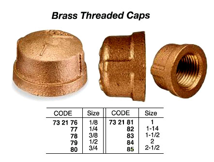 CAP BRASS 1 THREADED
