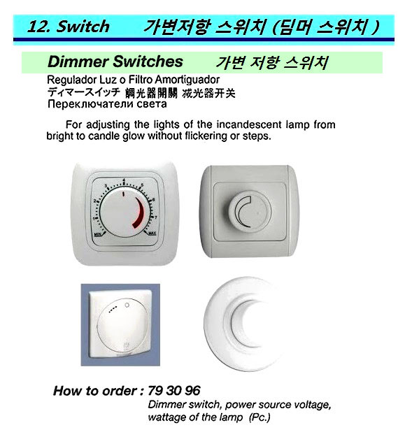 SWITCH DIMMER WITH FURTHER, DETAIL