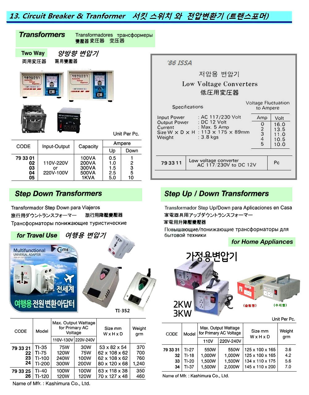 TRANSFORMER TWO-WAY 110V/220V, 100VA