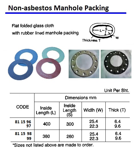 PACKING MANHOLE NON-ASBESTOS, L380XS260XW22.3XT9.6MM