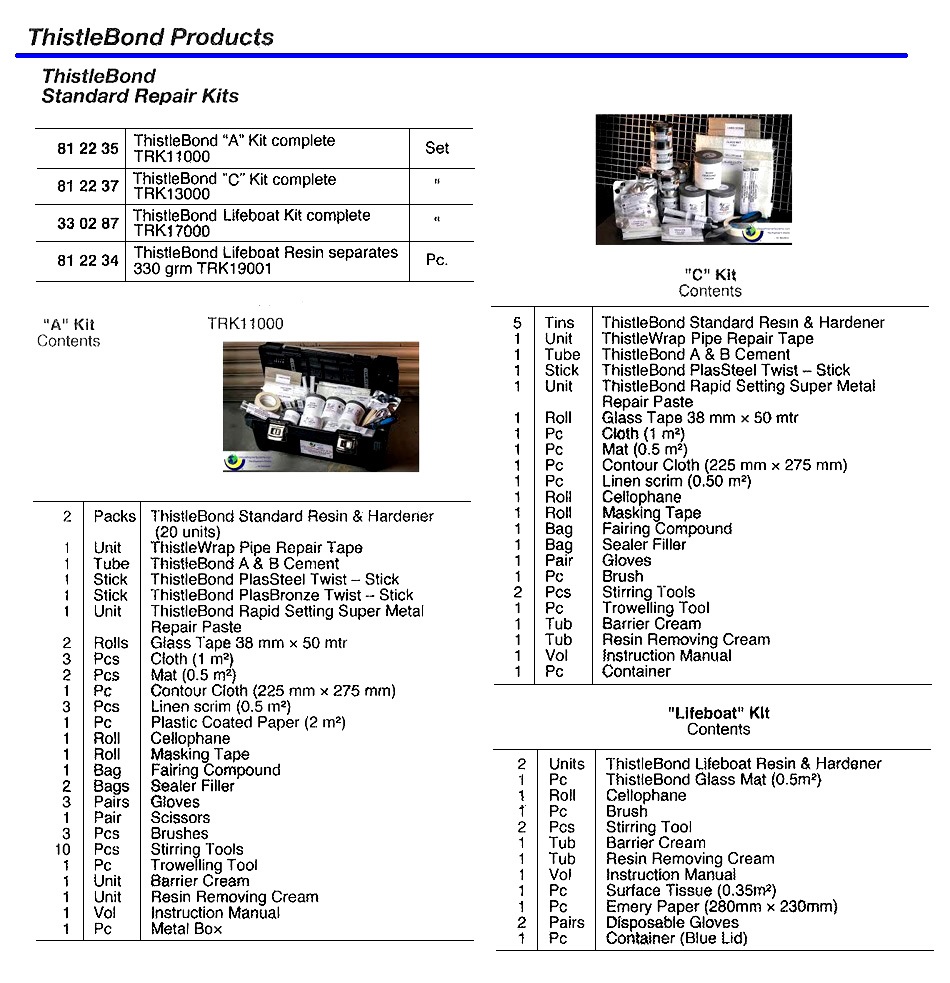 THISTLEBOND ENGINEERING A KIT, COMPLETE #UPS 11000