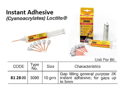 ADHESIVE INSTANT LOCTITE, (CYANOACRYLATES) 3090 10GRM