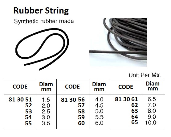 RUBBER STRING 1.5MM DIAM