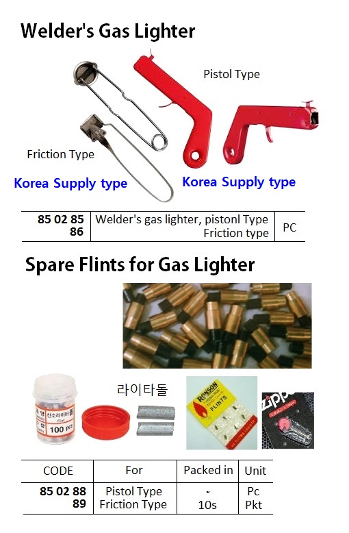 WELDER GAS LIGHTER, FRICTION TYPE